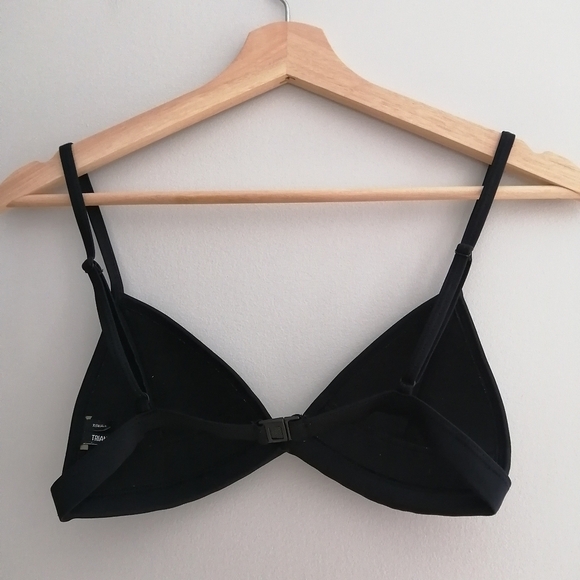 Triangl Crochet Neoprene Bikini Top Navy with Blue and White Swim Bathing XS - Picture 3 of 13